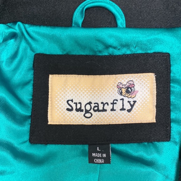 Sugarfly Girls Black Wool Coat - Picture 3 of 10